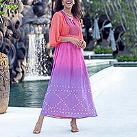 Embellished cotton maxi dress, Jaipur Spice Garden